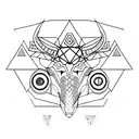 A geometric design combining the symbols of Taurus and Scorpio zodiac sign tattoo design idea