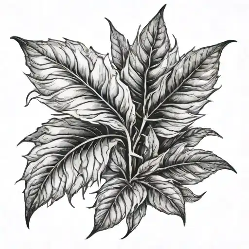 Tobacco Leaves CX5ZkVc6ma9F4XdvLfeiMK Black Grey Tattoo