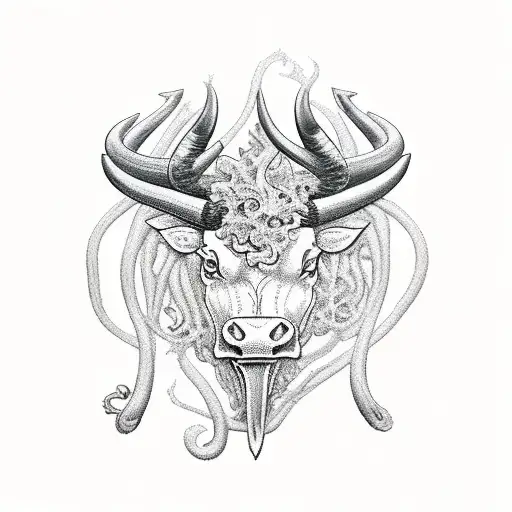 black bull from black clover tattoo design idea