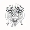black bull from black clover tattoo design idea