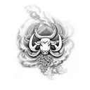 black bull from black clover tattoo design idea