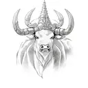 black bull from black clover tattoo design idea