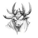 black bull from black clover tattoo design idea