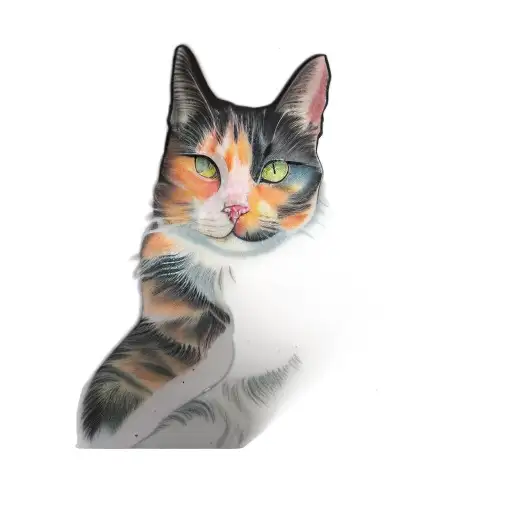 a calico cat tattoo design idea