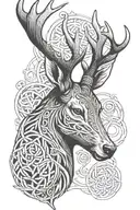 deer head with celtic knot design incorporating tattoo design idea