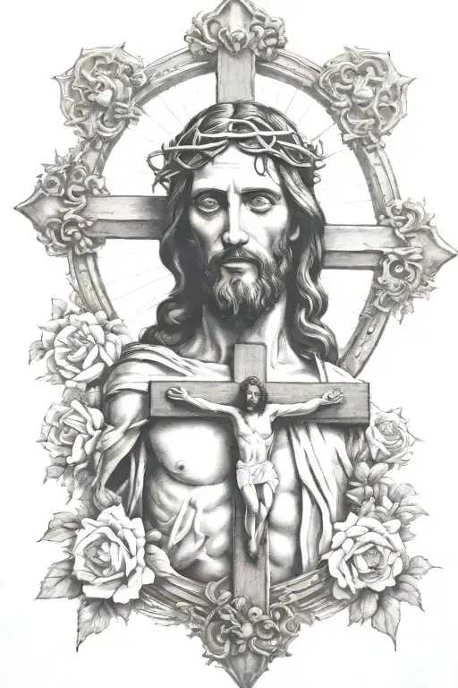 Jesus on a cross tattoo tattoo design idea