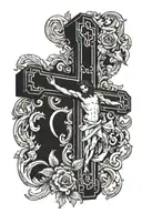 Cross with jesus on it tattoo design idea