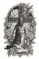 Cross with jesus on it tattoo design idea