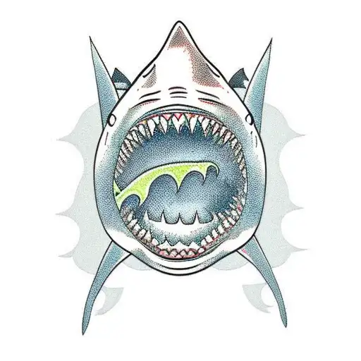 stoner shark tattoo design idea