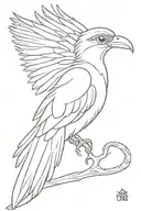 Quetzal bird flying profile view tattoo design idea