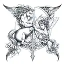 Sagittarius And Gemini tattoo design idea