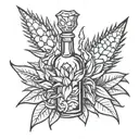 agave,tequila bottle tattoo design idea
