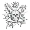 agave,tequila bottle tattoo design idea