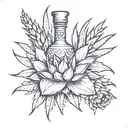 agave,tequila bottle tattoo design idea