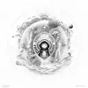 A cosmic portal opening up into a futuristic world filled with advanced technology tattoo design idea