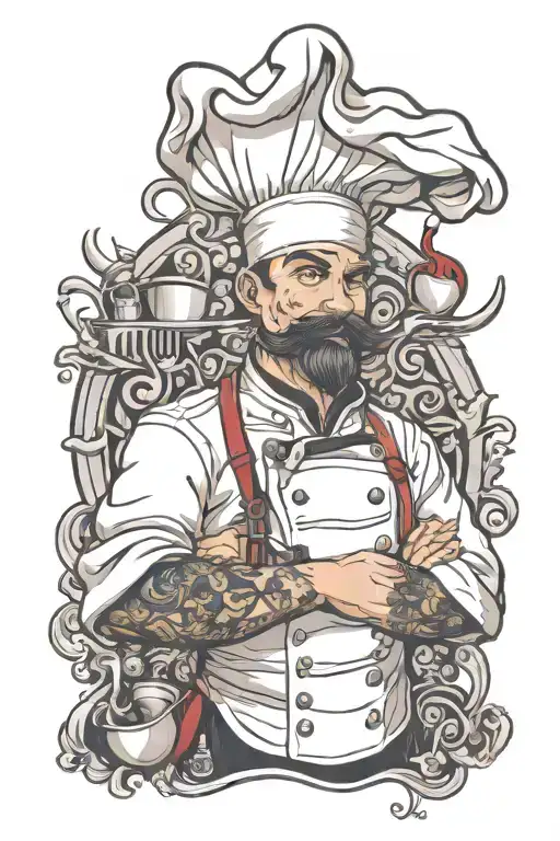 Italian American berouque chef tatoo design tattoo design idea