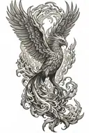 phoenix rising from flames tattoo design idea