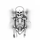 skeleton drinking coffee tattoo design idea