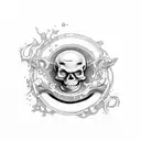 skeleton drinking coffee tattoo design idea