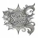 Shubhrajit name tattoo in mysterious styal. tattoo design idea