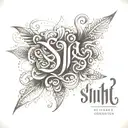 Shubhrajit name tattoo in mysterious styal. tattoo design idea