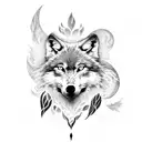 wolf warrior Phoenix nature tattoo design idea