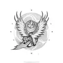 wolf warrior Phoenix nature tattoo design idea