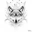 wolf warrior Phoenix nature tattoo design idea