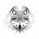 wolf warrior Phoenix nature tattoo design idea