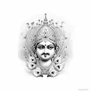 lord murugan with peacock and vel  tattoo design idea