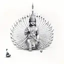 lord murugan with peacock and vel  tattoo design idea