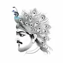 lord murugan with peacock and vel  tattoo design idea