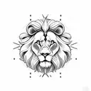Lion with cross and a clock at 10:15pm tattoo design idea