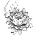 bouquet with water lilly and daffodil  tattoo design idea