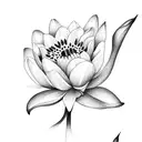 bouquet with water lilly and daffodil  tattoo design idea