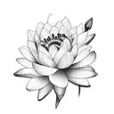 bouquet with water lilly and daffodil  tattoo design idea