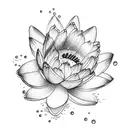 bouquet with water lilly and daffodil  tattoo design idea
