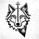 Compass with Wolf tattoo design idea
