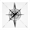 Compass with Wolf tattoo design idea