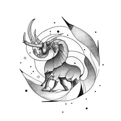 Capricorn Constellation tattoo design idea