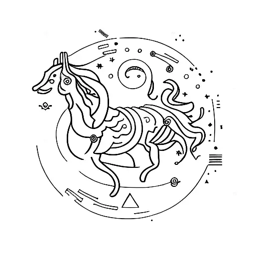 Capricorn Constellation tattoo design idea
