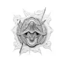 A reptile-inspired medical symbol tattoo design idea