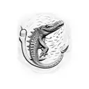 A reptile-inspired medical symbol tattoo design idea