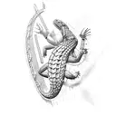 A reptile-inspired medical symbol tattoo design idea