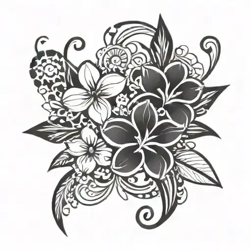 pikake flowers blooming tattoo design idea