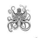 A developer coding with a black and grey octopus as a companion tattoo design idea