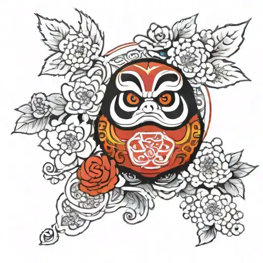 Daruma doll tattoo design idea