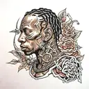 travis scott tattoo design idea