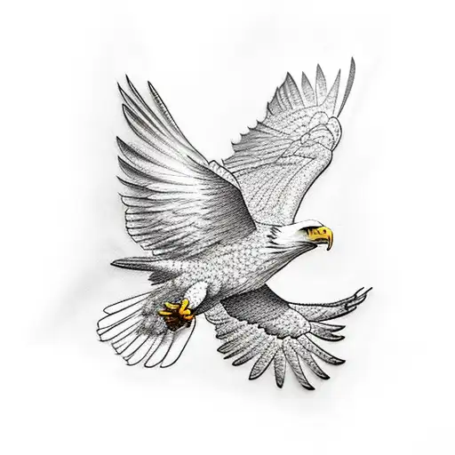 Eagle flying  tattoo design idea