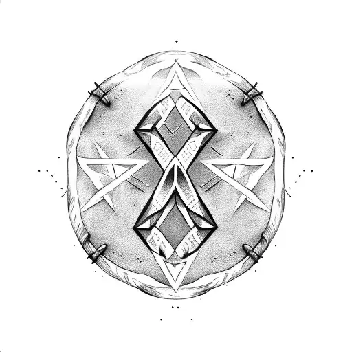 runes sand bull  tattoo design idea